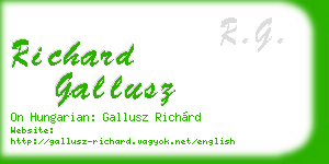 richard gallusz business card